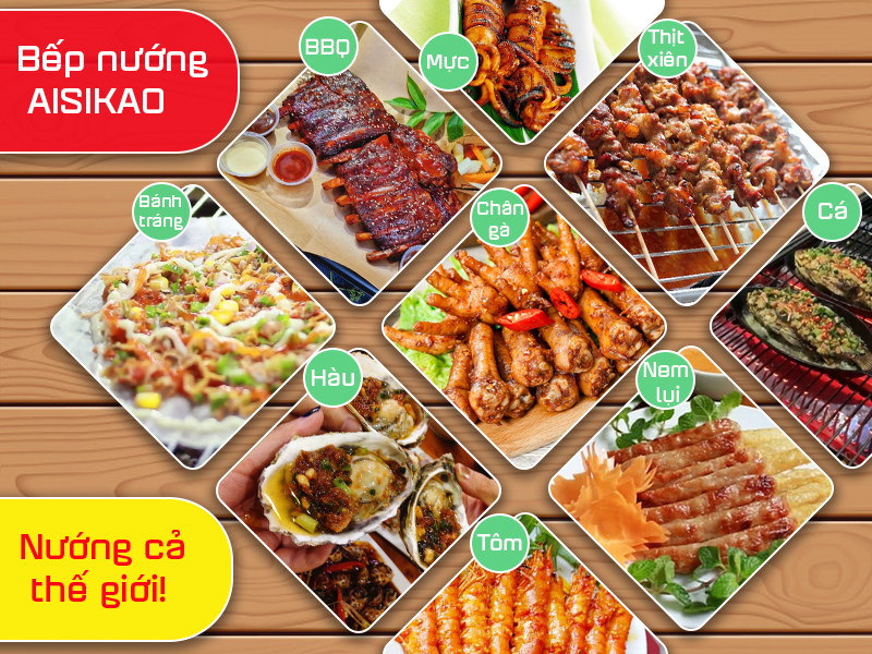 sản phẩm bếp nướng gas hồng ngoại 6 họng đốt dài