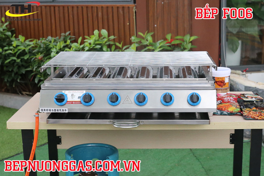 bếp nướng gas 6 họng đốt dài