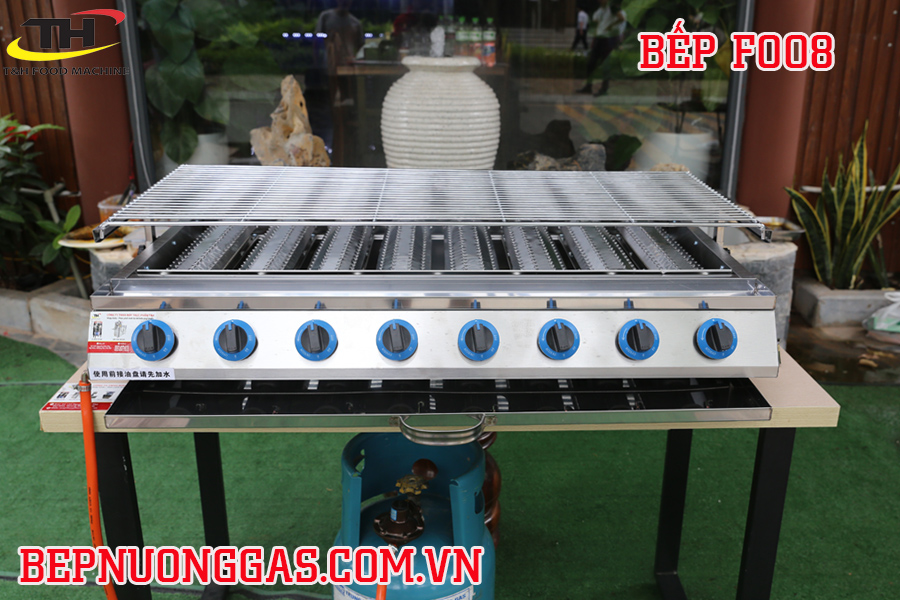 bếp nướng gas 8 họng đốt dài